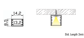 Image of Surface LED Aluminium Profile 14MM