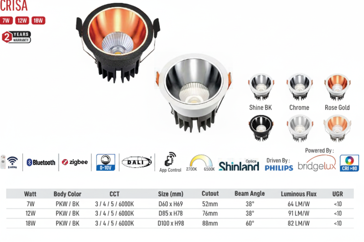 Image of Crisa LED Downlight (Black)