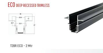 Image of Neue Track Deep Recessed Trimless — 3 mtr — NEUE Magnetic Track Lighting
