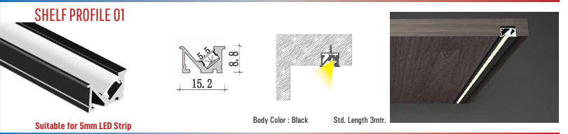 Image of Shelf LED Aluminium  Profile 01