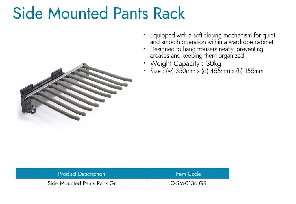 Image of Side Mounted Pants Rack