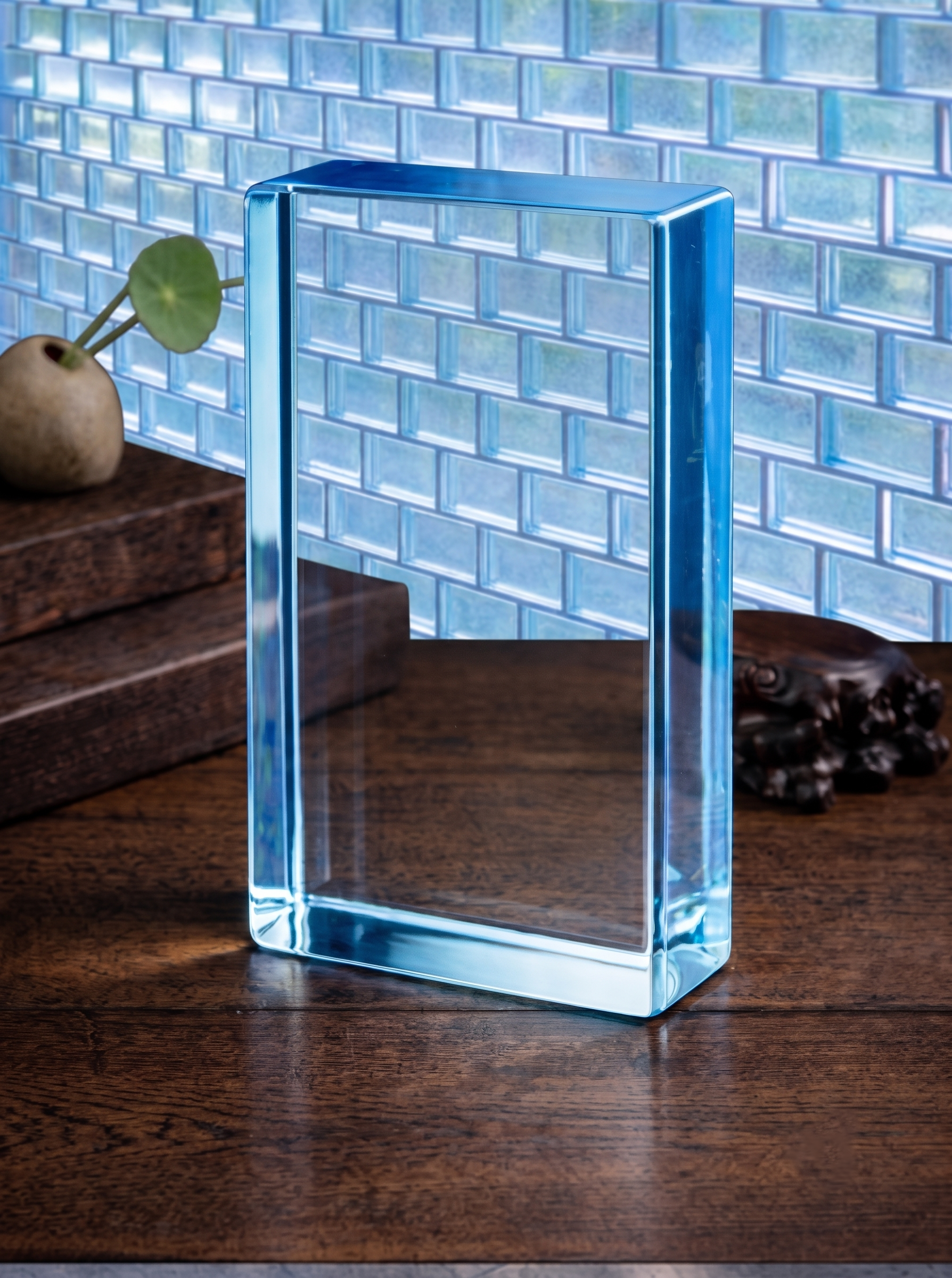 Image of Sky Blue Plain Glass Bricks