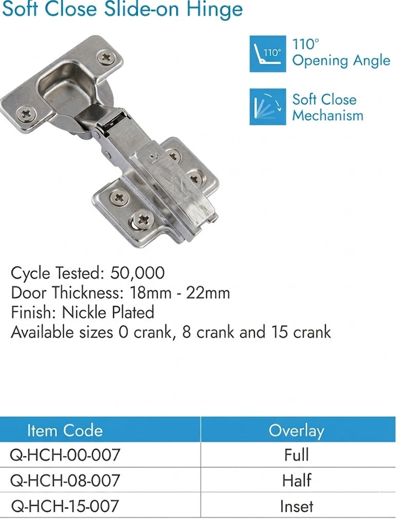 Image of Soft Close Slide-on Hinge