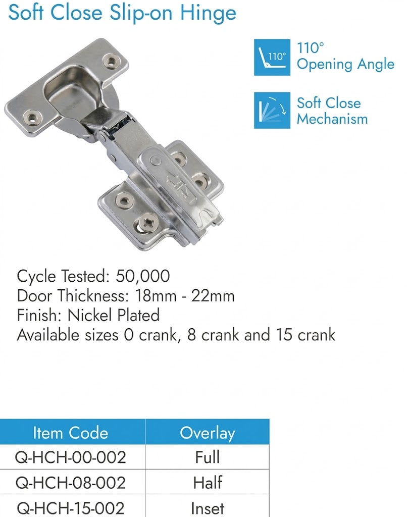 Image of Soft Close Slip-on Hinge