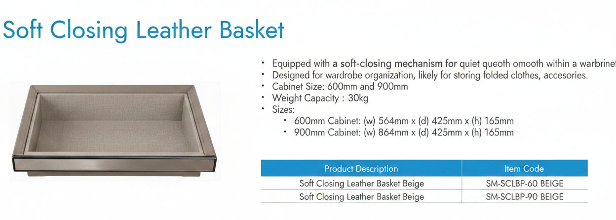 Image of Soft Closing Leather Basket
