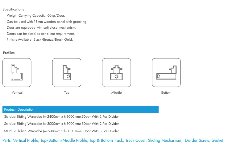Image of Product specifications page with icons and text on a white background