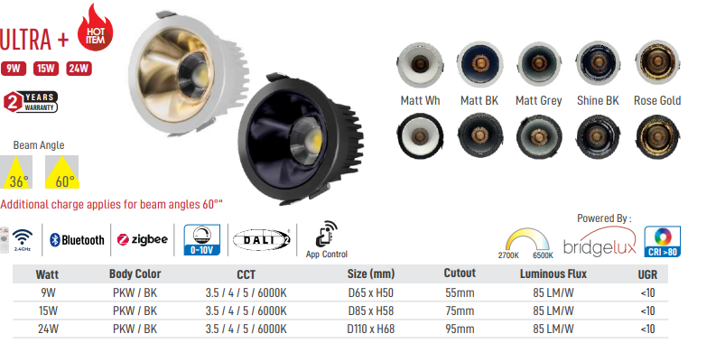 Image of Ultra+ LED Downlight (Black )
