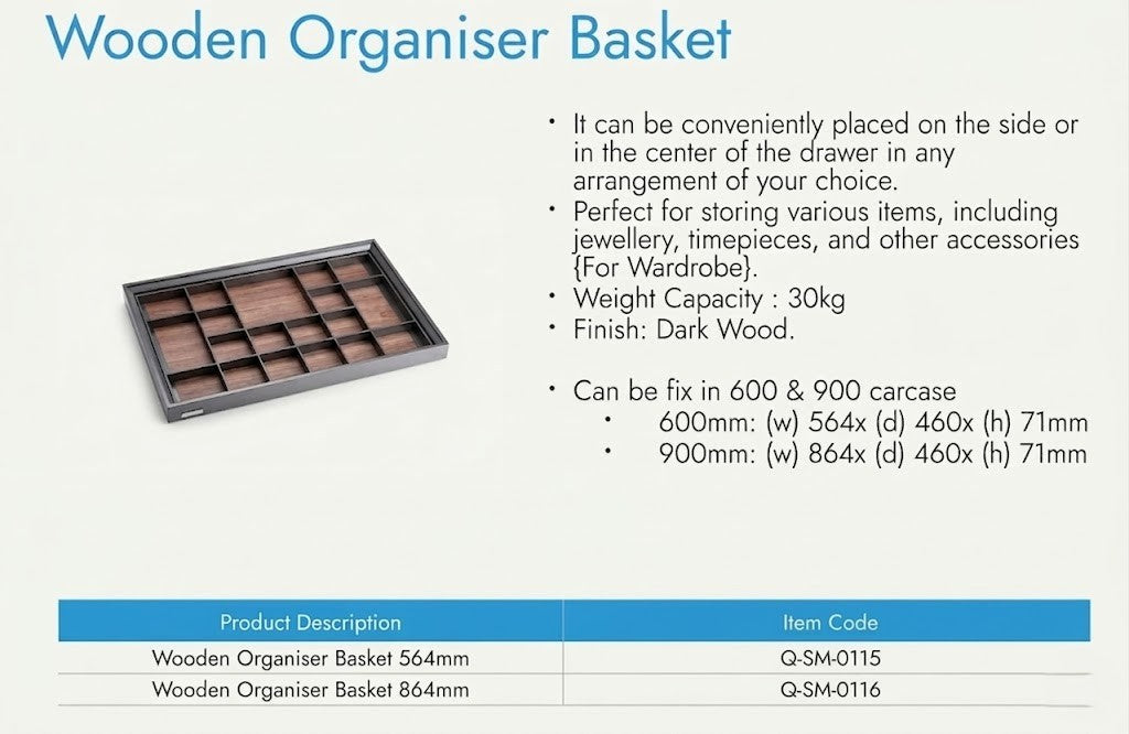 Image of Wooden Organiser Basket