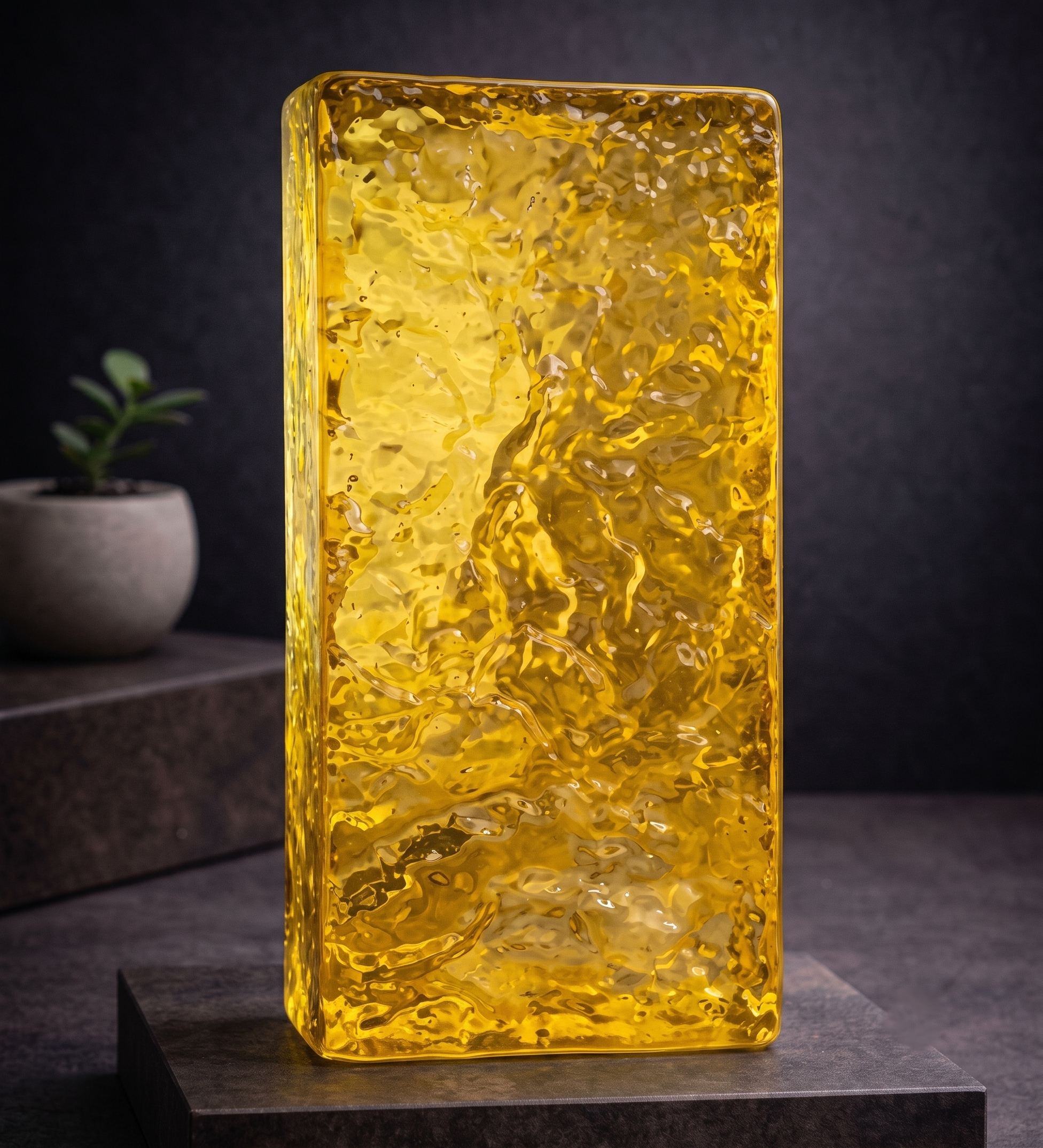 Image of Yellow Textured Glass Bricks