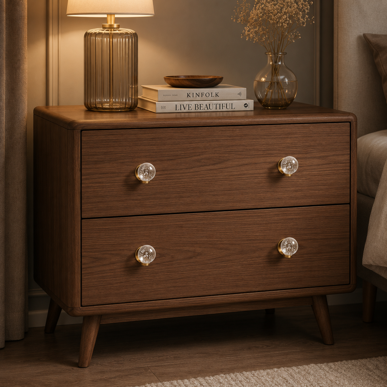 Image of Moon Orb Glitter Glass & Brass Knob