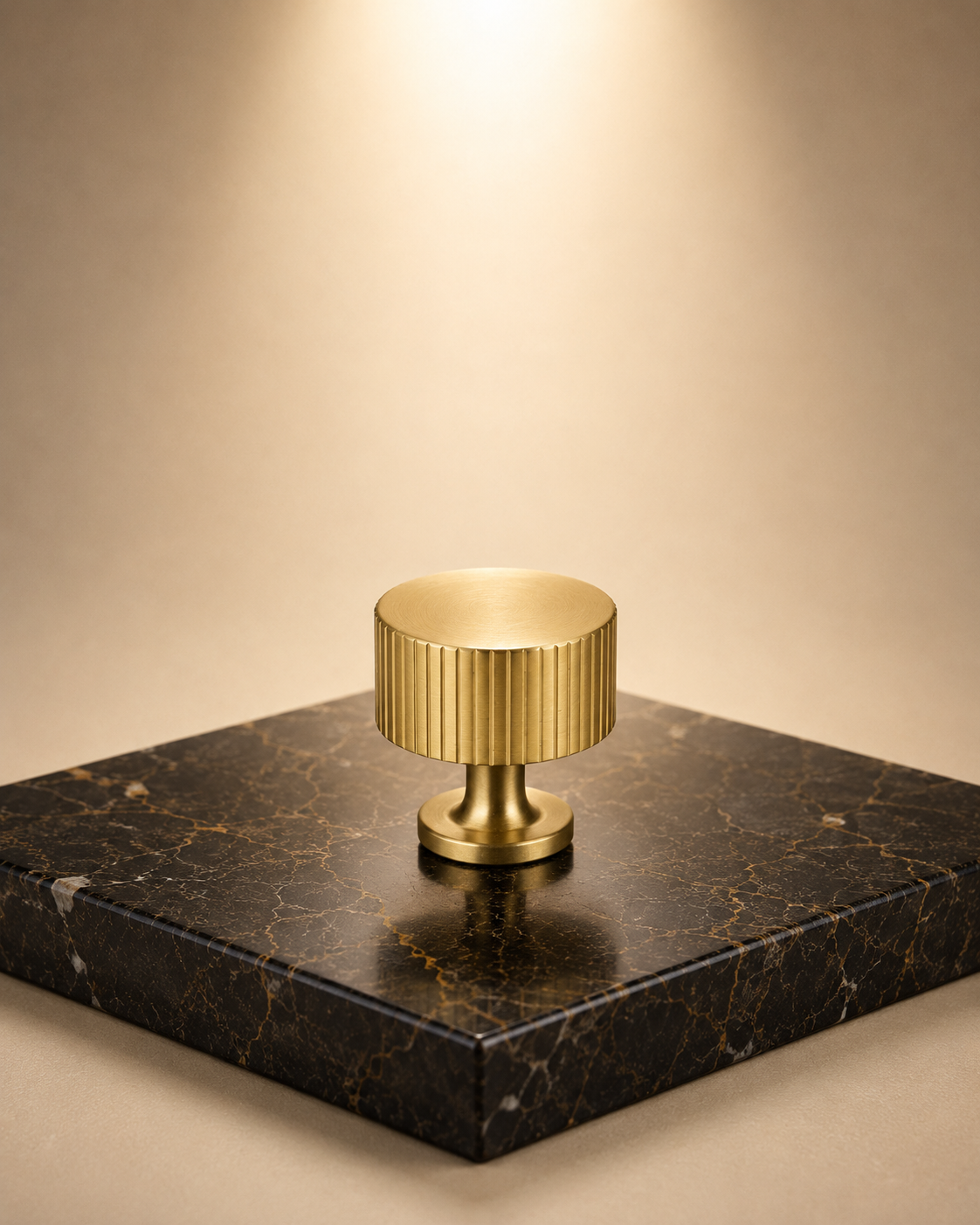 Image of Linear Knurled Brass Cabinet Knob