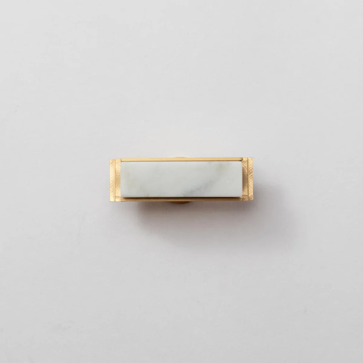 Image of Karish Modern White Marble & Brass T-Bar Handle