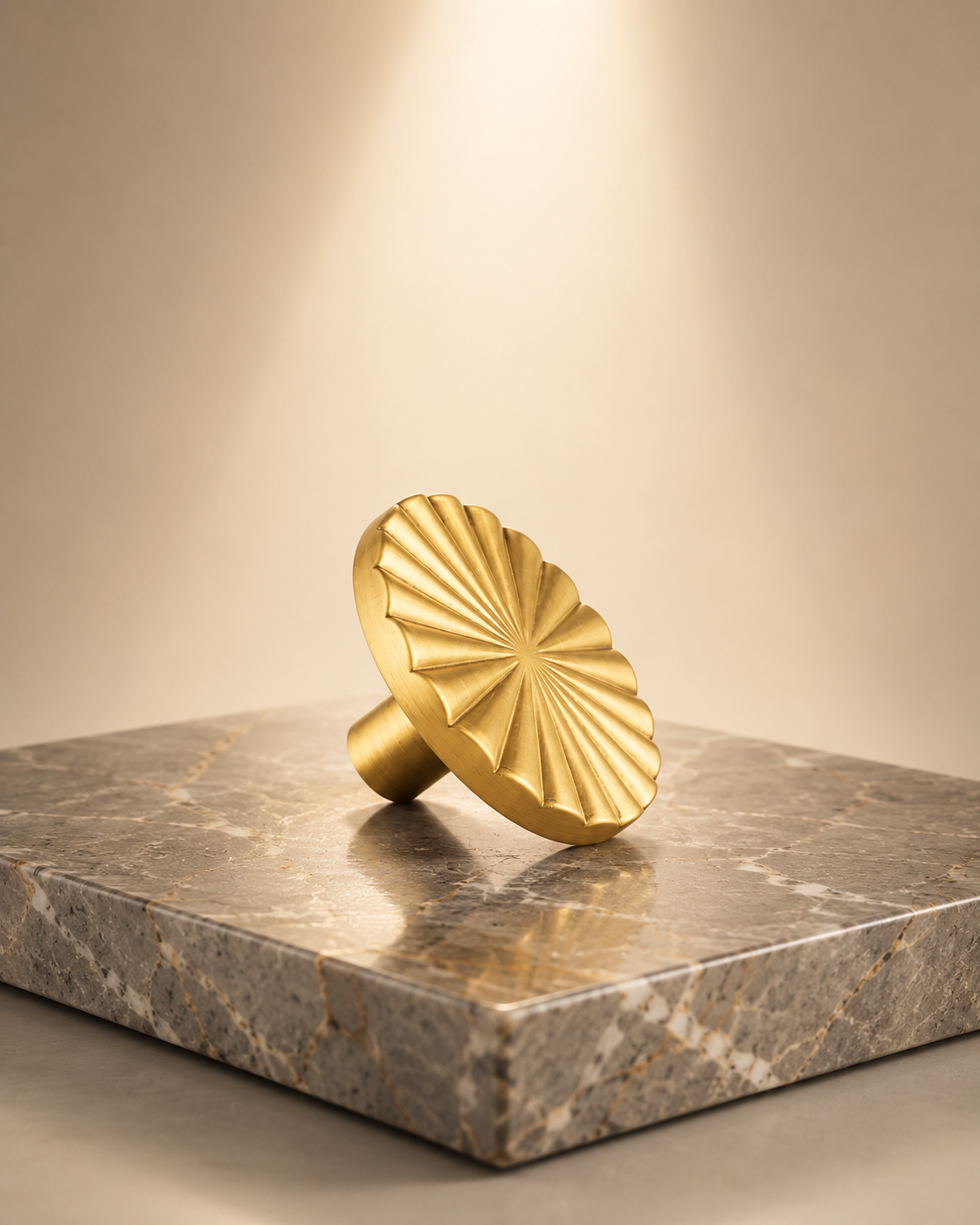 Image of Cherry Blossom Sunburst Brass Knob