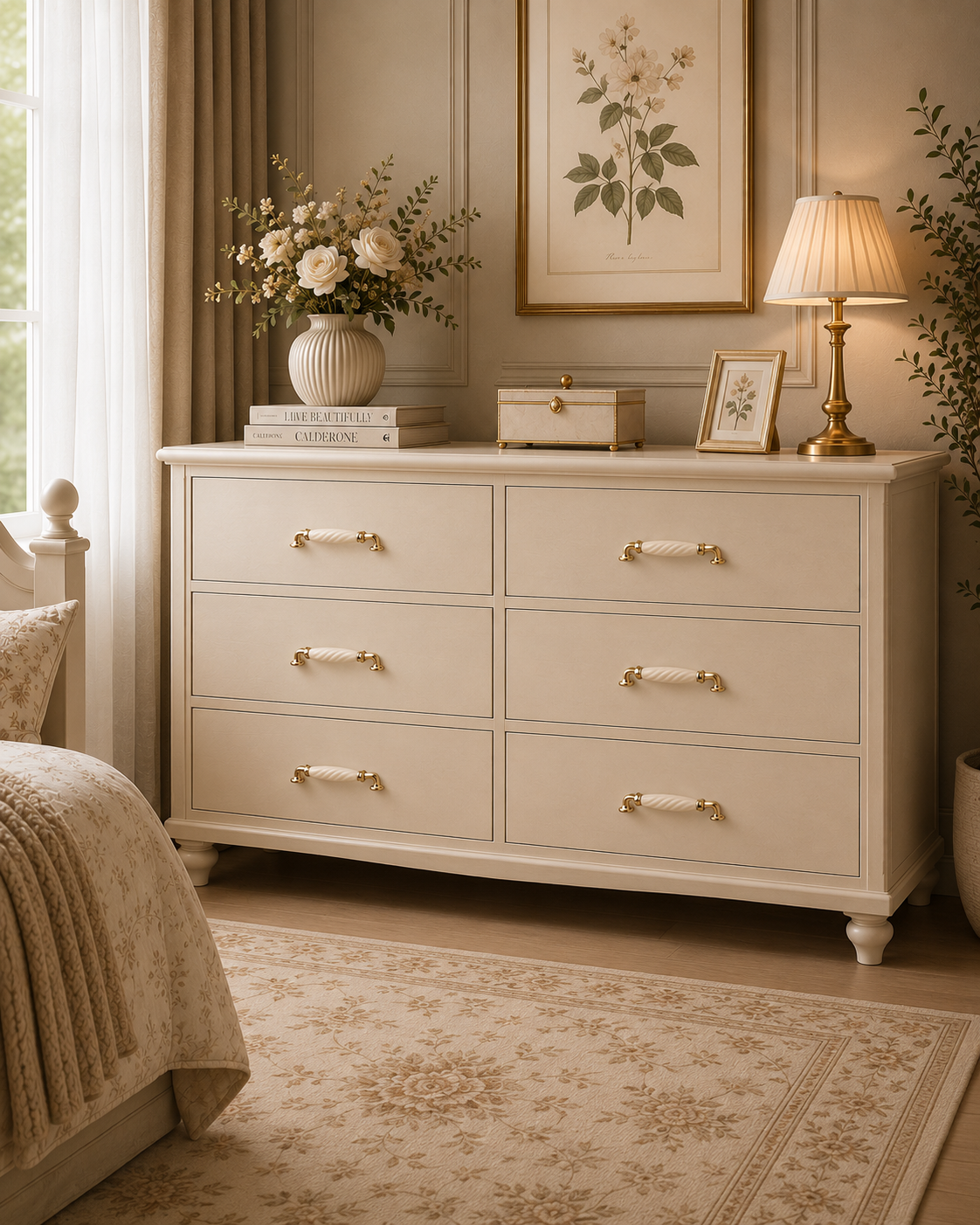 Image of Ridged Ceramic & Zinc Cabinet Pull