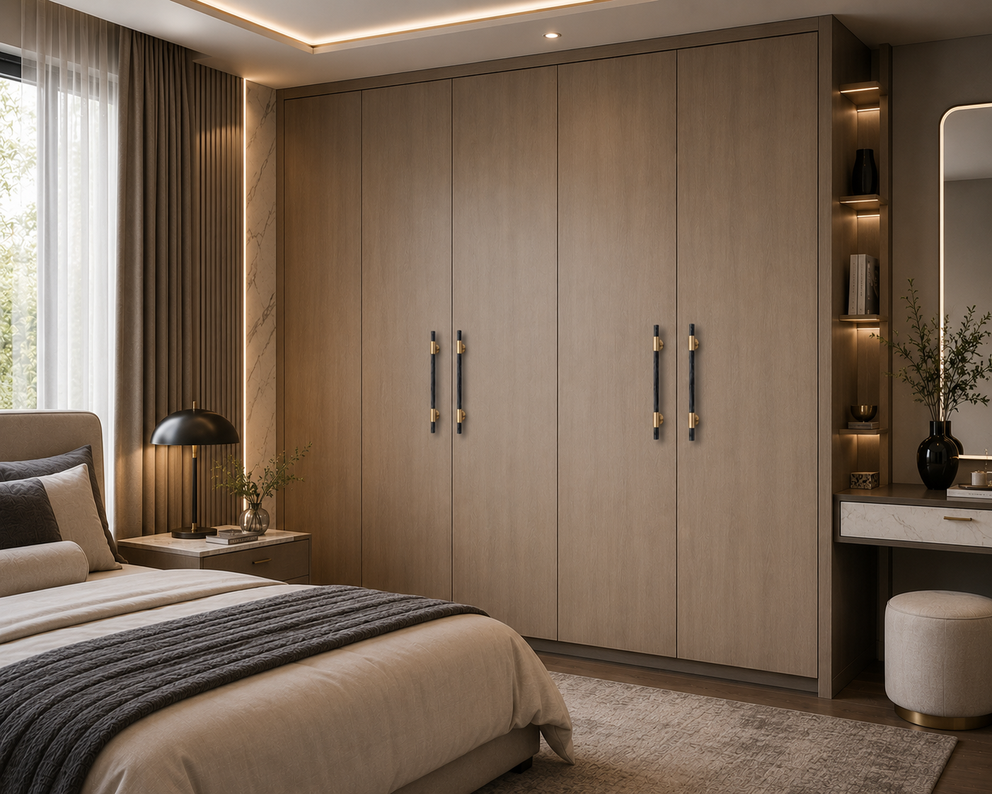 Image of Karish Marble & Brass Handles Brushed Finish