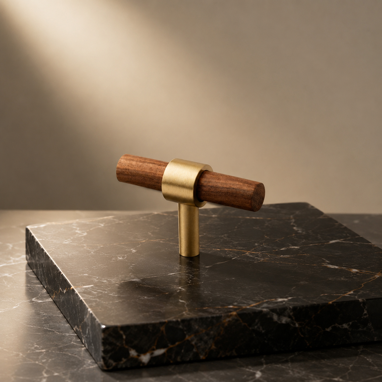 Image of Walnut & Brass T-Bar Handle Collection