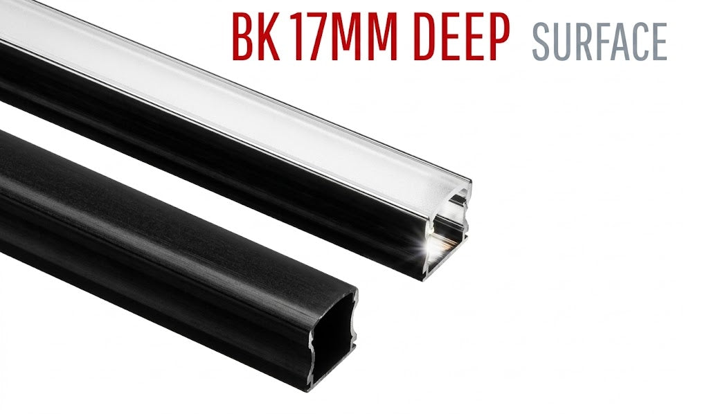Image of BK 17MM Deep Surface LED Aluminium Black Profile