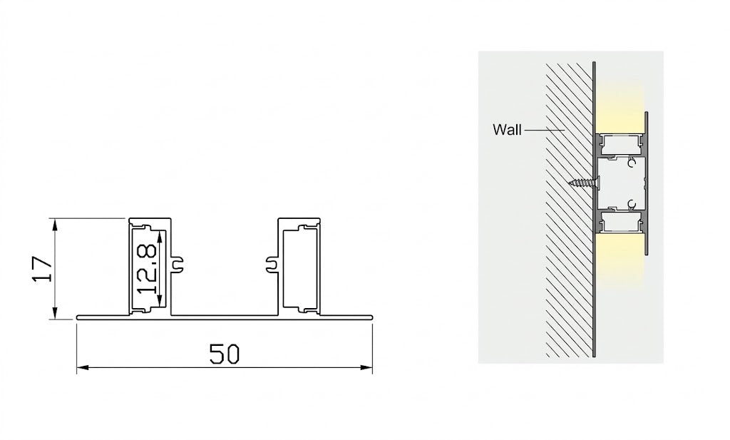 Image of Wall Washer Double Side LED Aluminium Profile