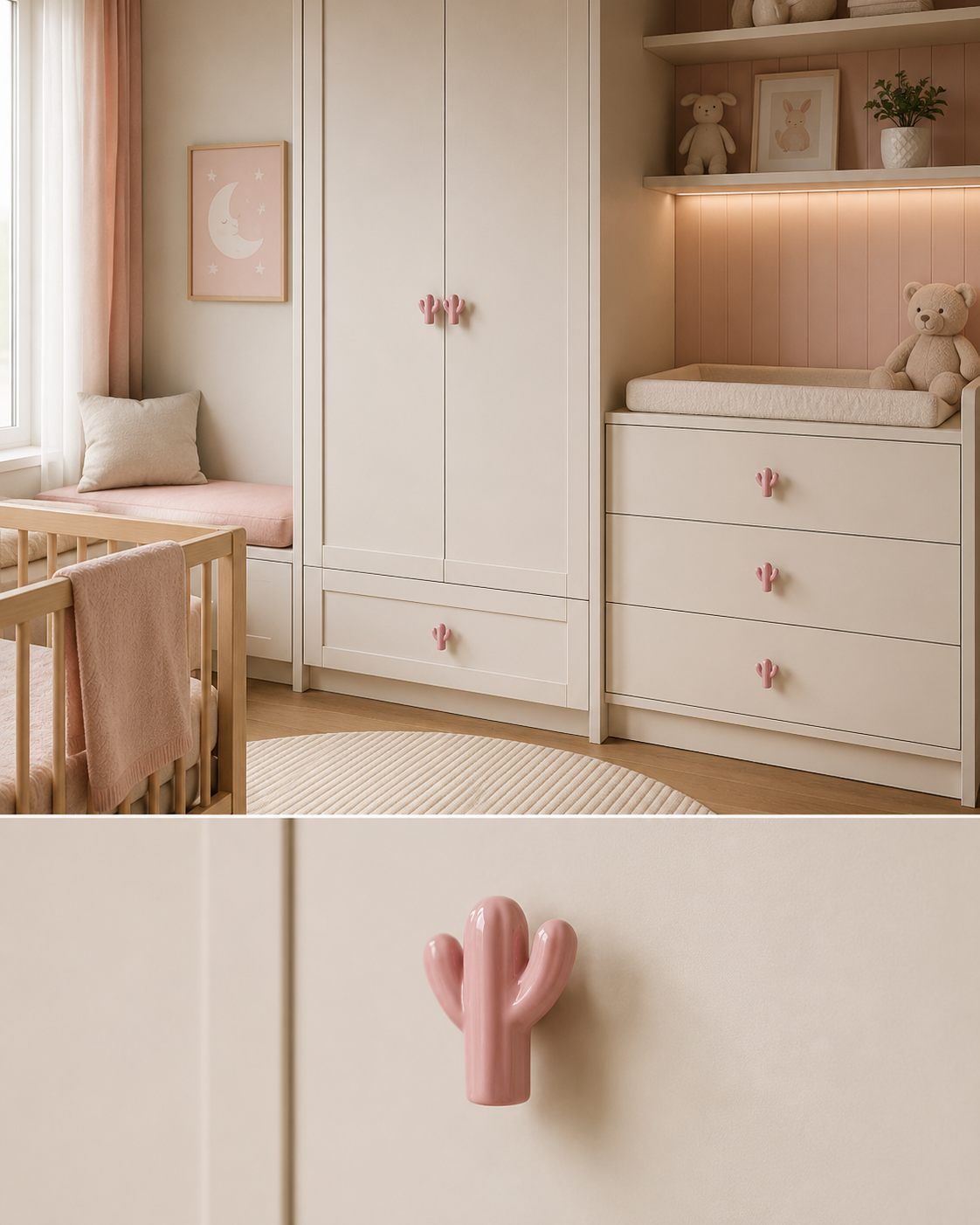 Image of Ceramic Cactus Cabinet Knob