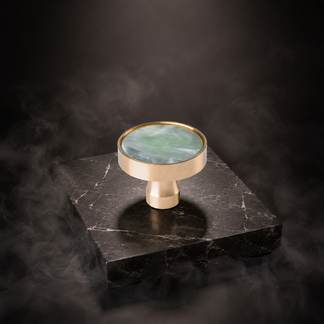 Image of Acrylic & Brass Disc Cabinet Knob
