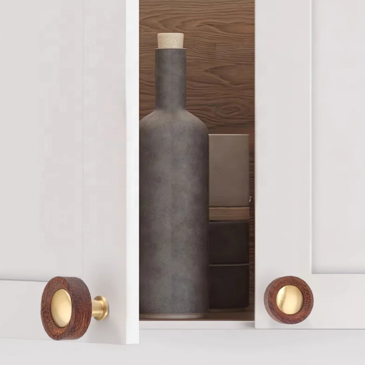 Image of Brushed Brass and Wenge Wood Handles