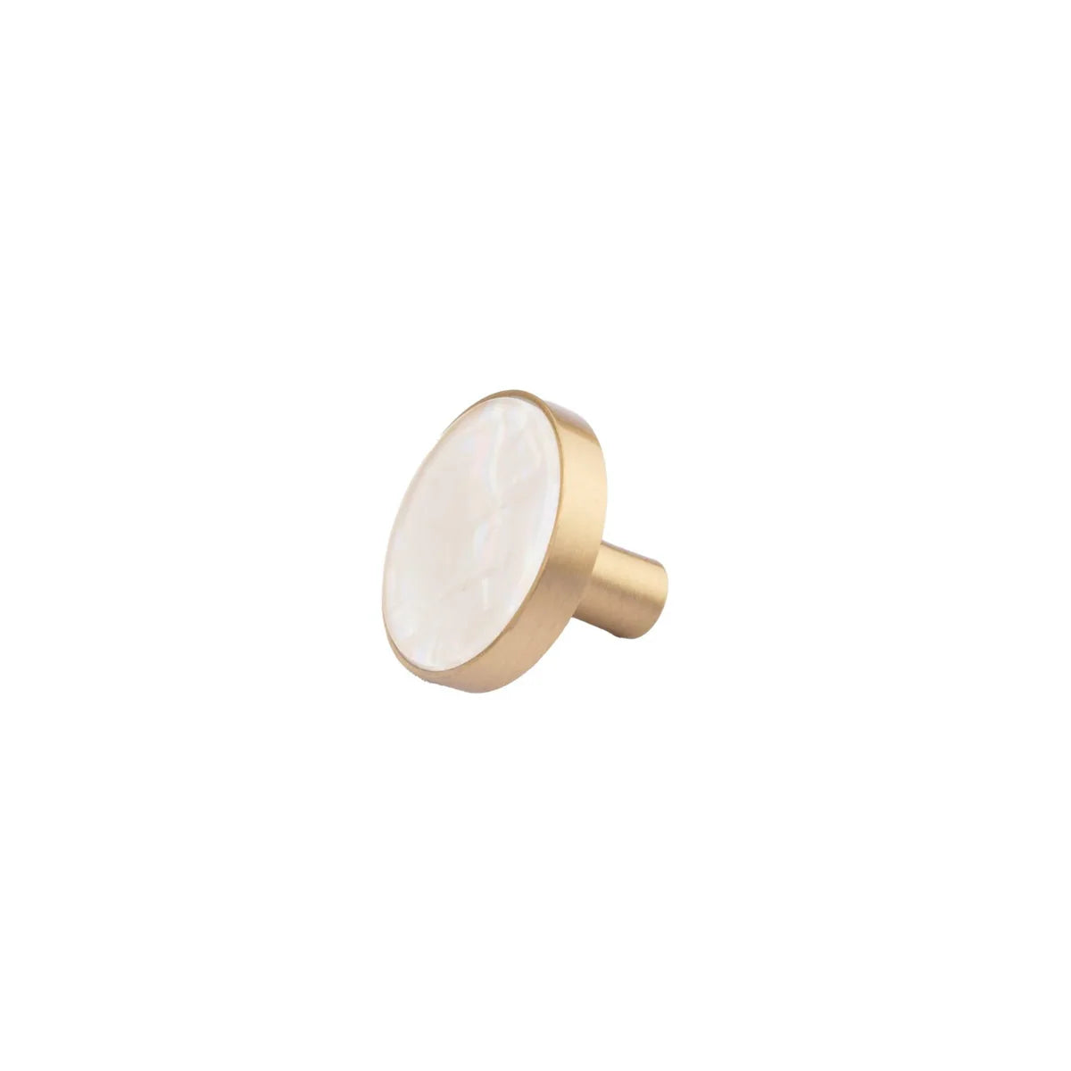 Image of Mother of Pearl & Brass Round Cabinet Knob