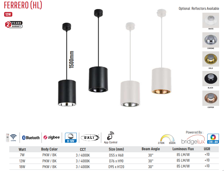 Image of Ferrero (HL) Led Hanging Light (White)