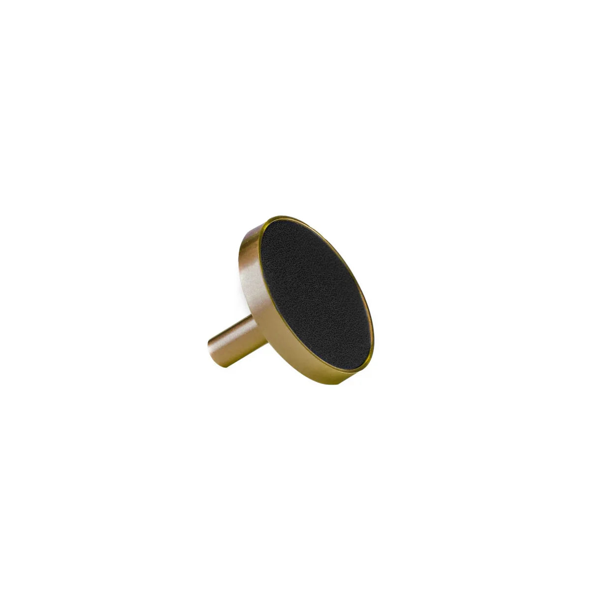 Image of Brushed Brass and Leather Round Handle