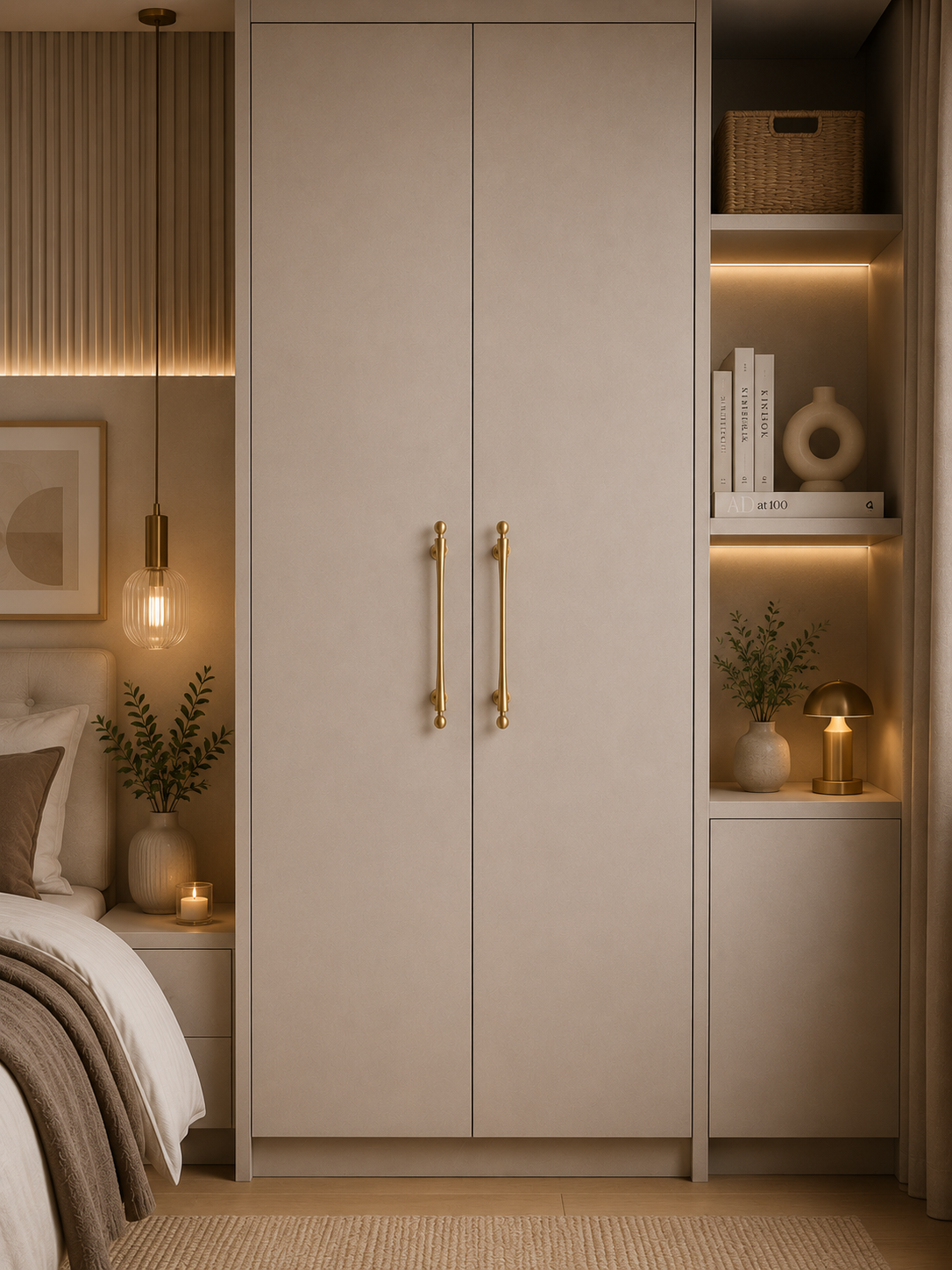 Image of Seasaw Hourglass Brushed Brass Cabinet Handle
