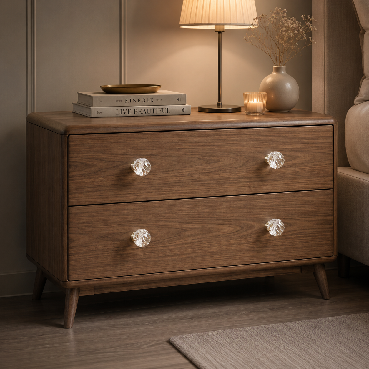 Image of Fluted and Smooth Crystal Drawer Pulls