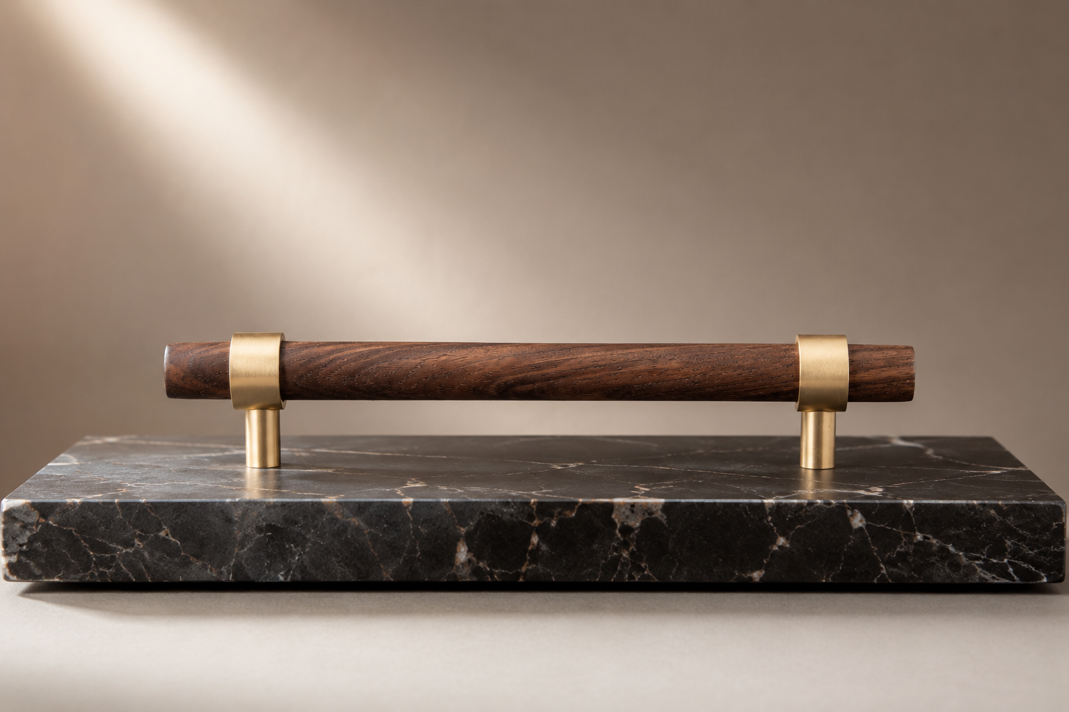 Image of Walnut & Brass T-Bar Handle Collection