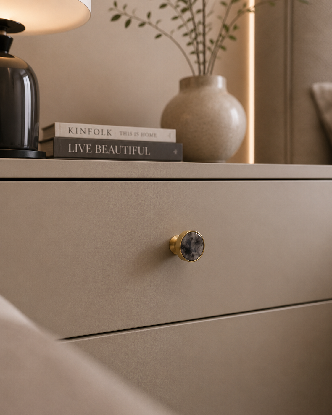 Image of Acrylic & Brass Disc Cabinet Knob