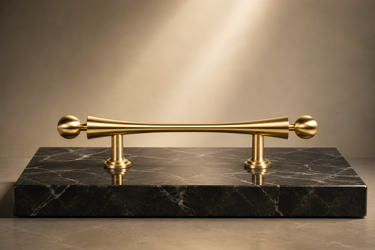 Image of Seasaw Hourglass Brushed Brass Cabinet Handle