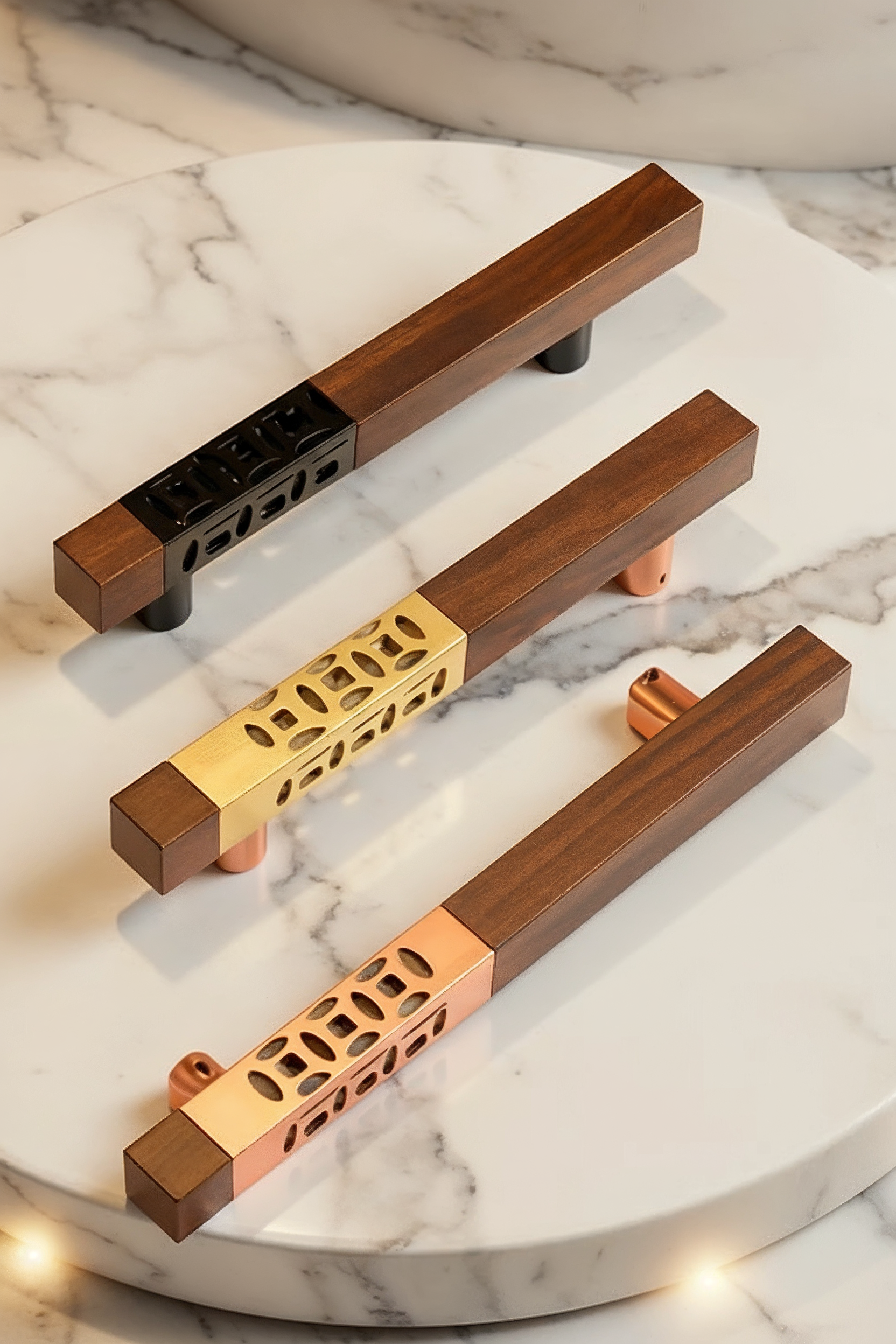 Image of AH 4720 Door Handle Square Wood