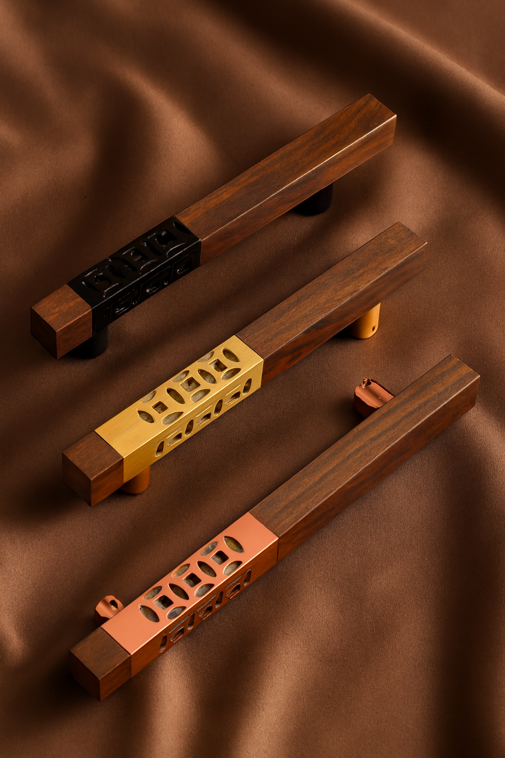 Image of AH 4720 Door Handle Square Wood