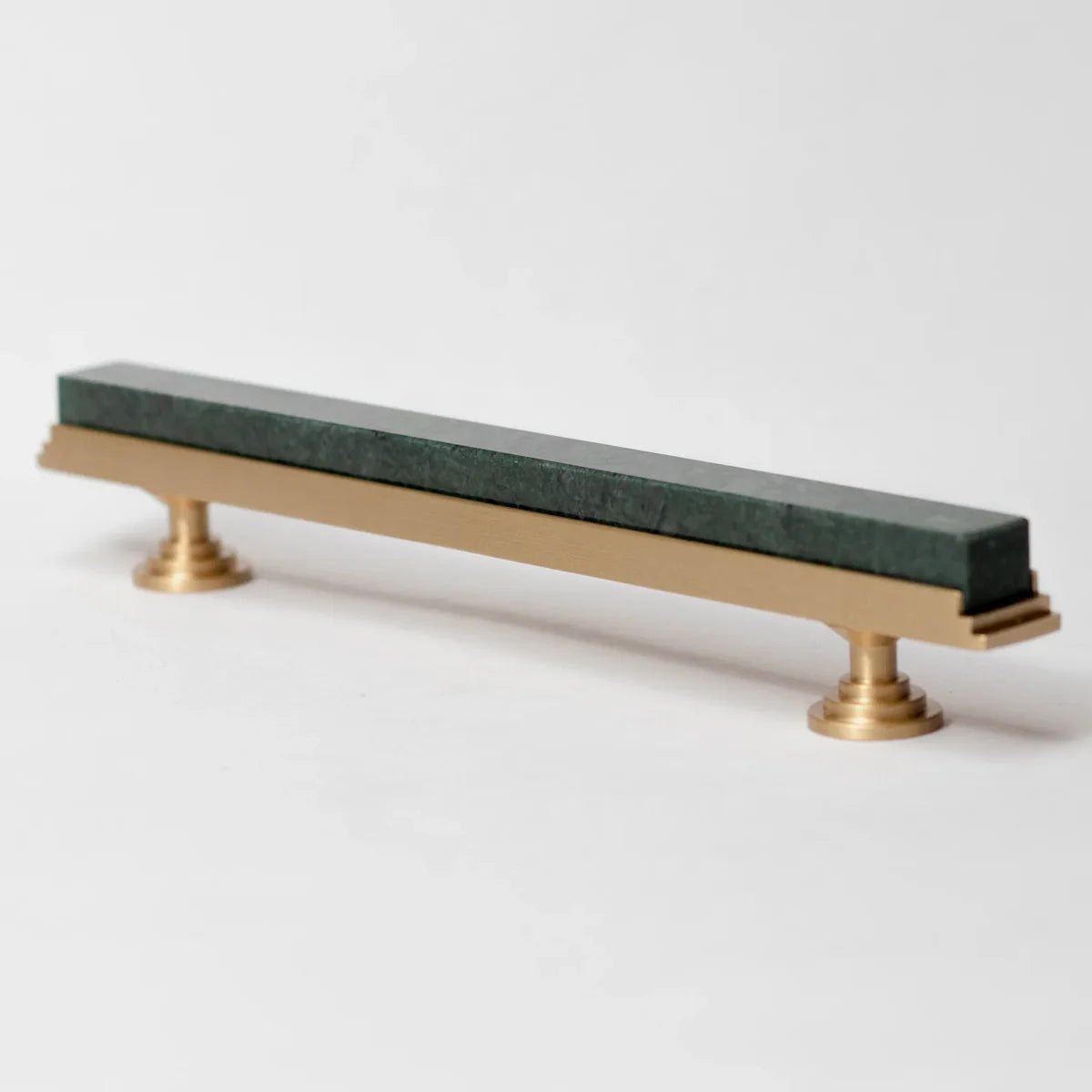 Image of Karish Modern White Marble & Brass T-Bar Handle