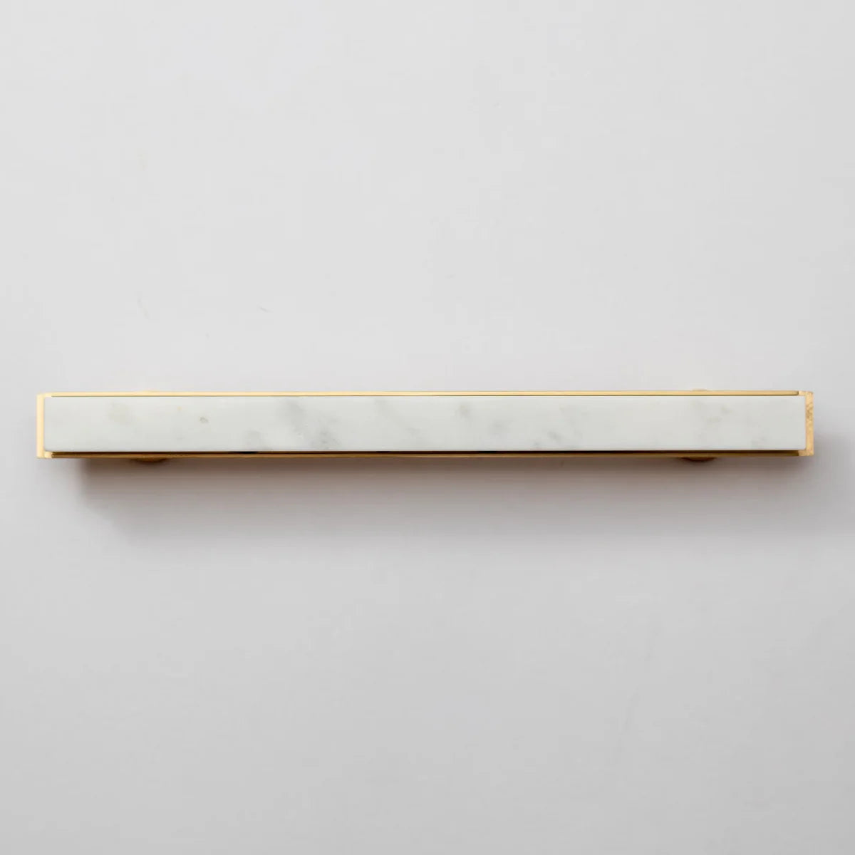Image of Karish Modern White Marble & Brass T-Bar Handle