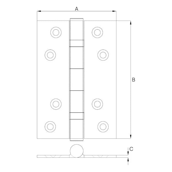 Quba Q SSBB Two Ball Bearing Hinges (SS304)