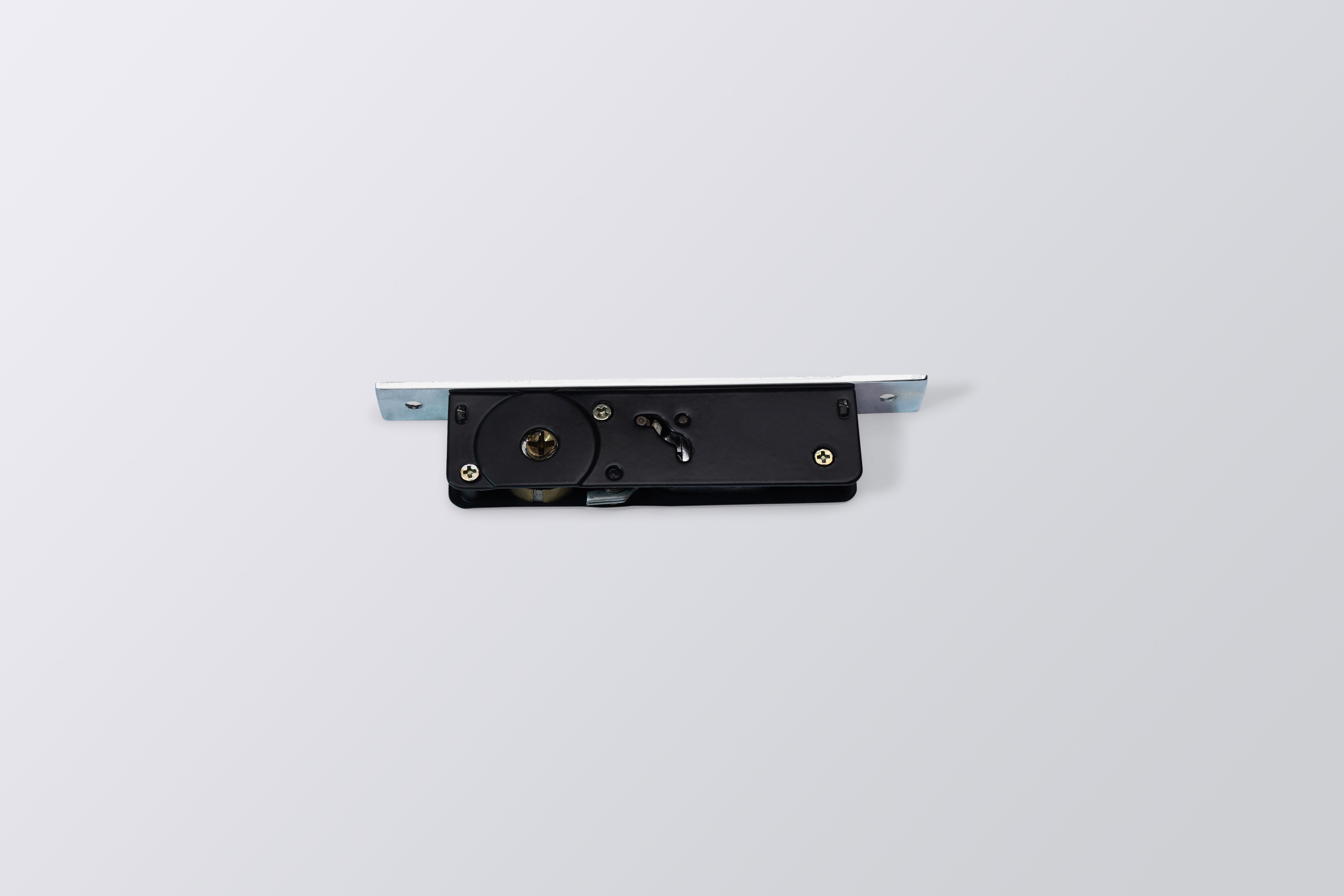 Image of LA Alu. Sliding Door Lock Cross Keys (30mm)