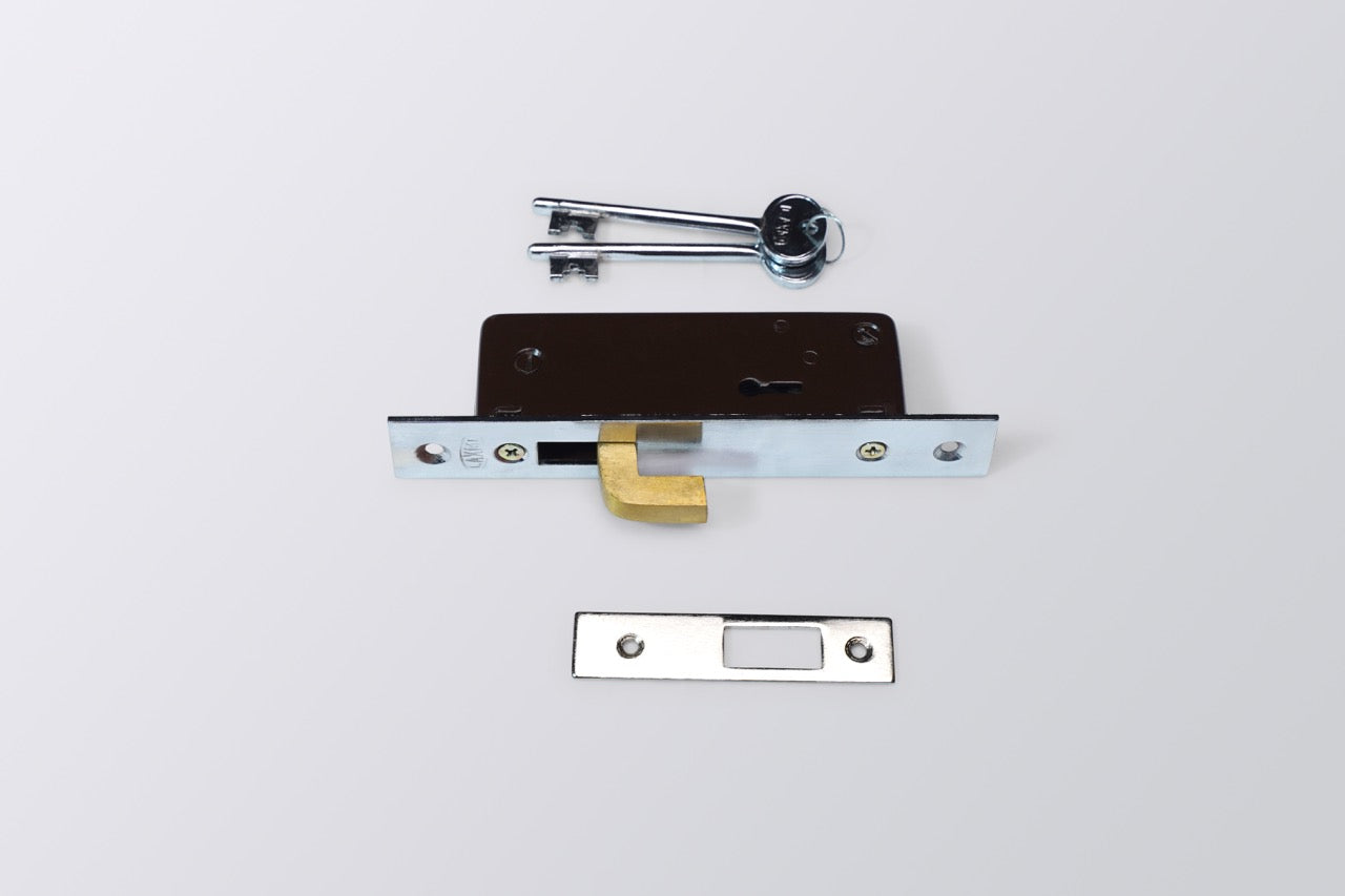 Image of LA Alu. Sliding Door Lock Steel Body 6 Lever Ms Keys