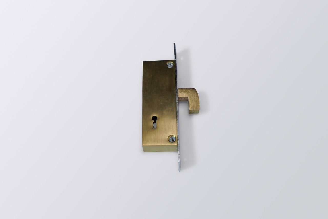 LA Alu. Sliding Door Lock Brass Body 4 Lever