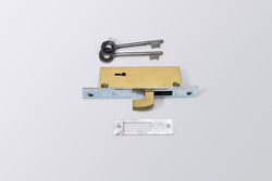 Image of LA Alu. Sliding Door Lock Brass Body 4 Lever