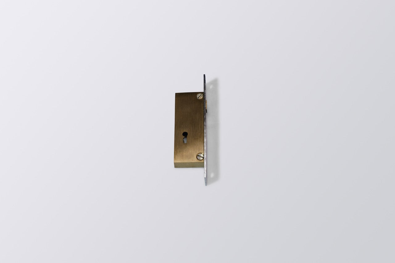 LA Alu. Sliding Door Lock Brass Body 4 Lever
