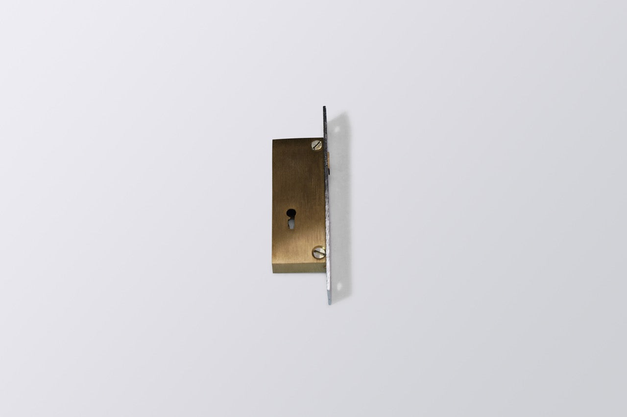 LA Alu. Sliding Door Lock Brass Body 4 Lever