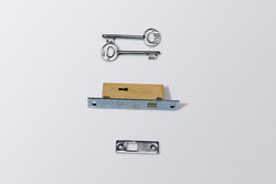 Image of LA Alu. Sliding Door Lock Brass Body 4 Lever