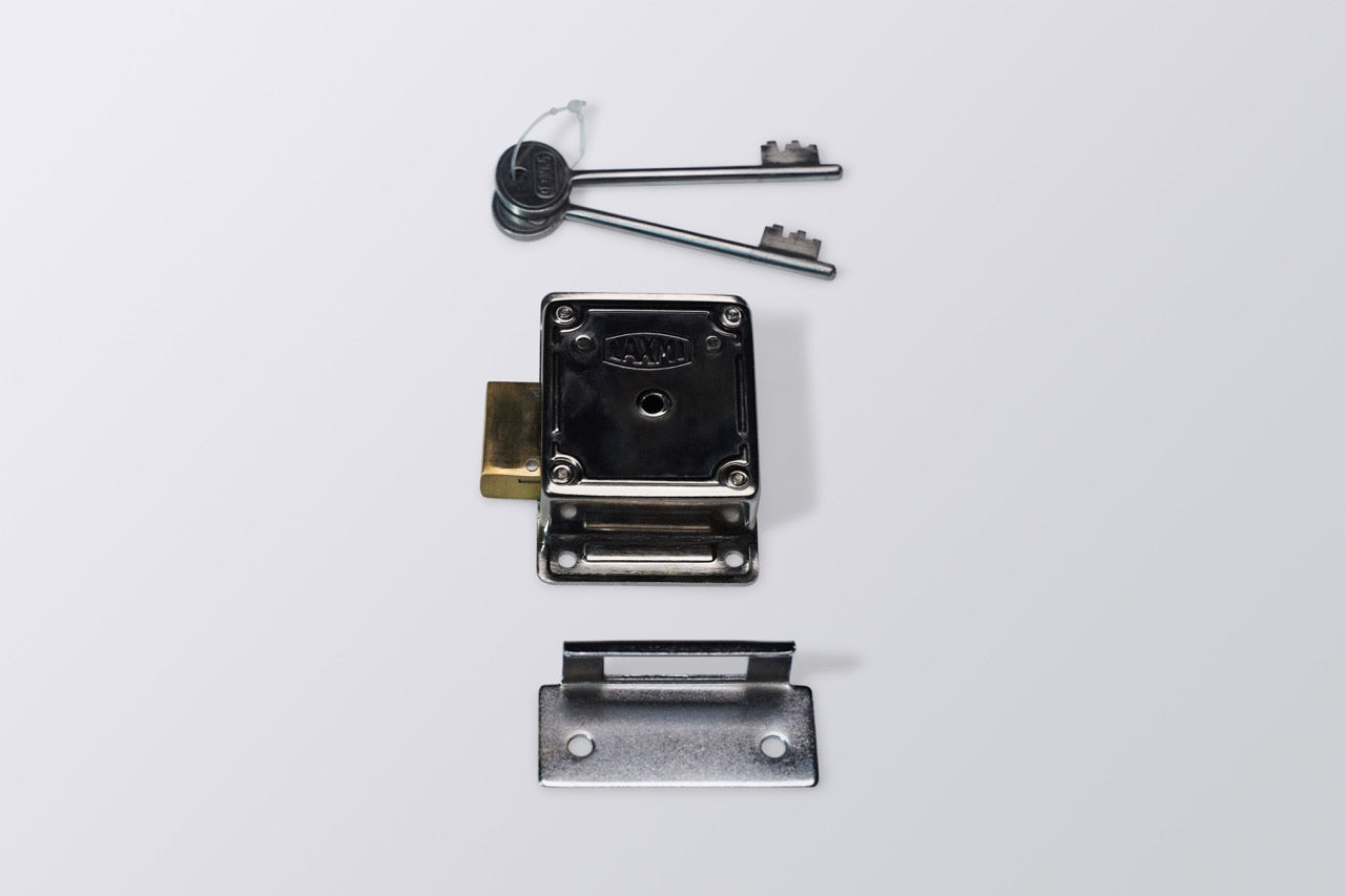Image of LA Cupboard Steel Body 6 lever MS Universal  Brass Latch
