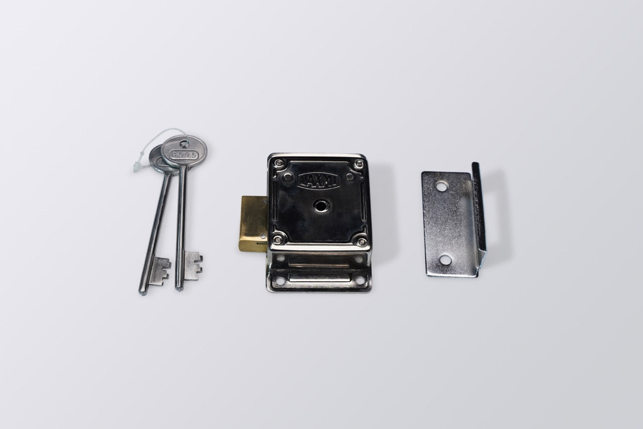 Image of LA Cupboard Steel Body 6 lever MS Universal  Brass Latch
