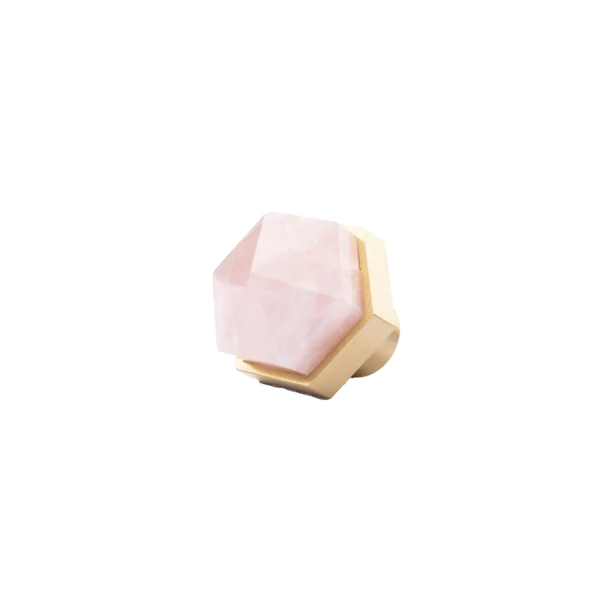 Image of Natural Crystal & Brass Hexagon Knob