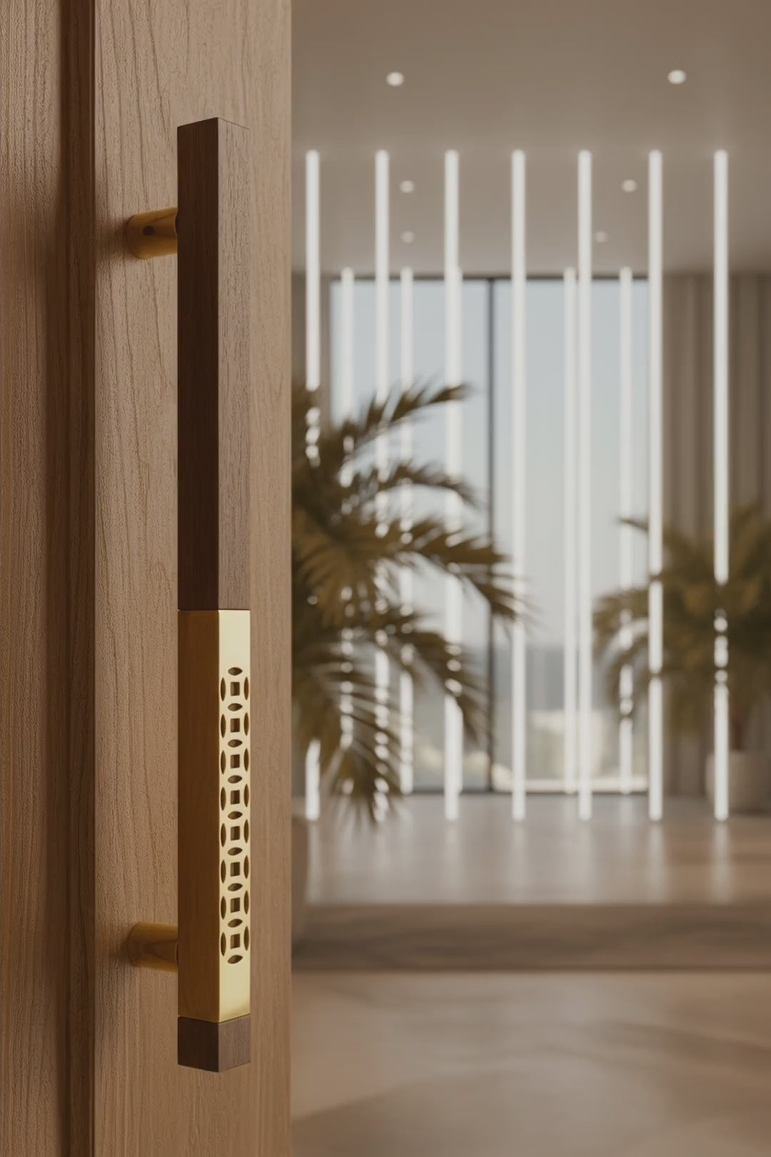 Image of AH 4720 Door Handle Square Wood