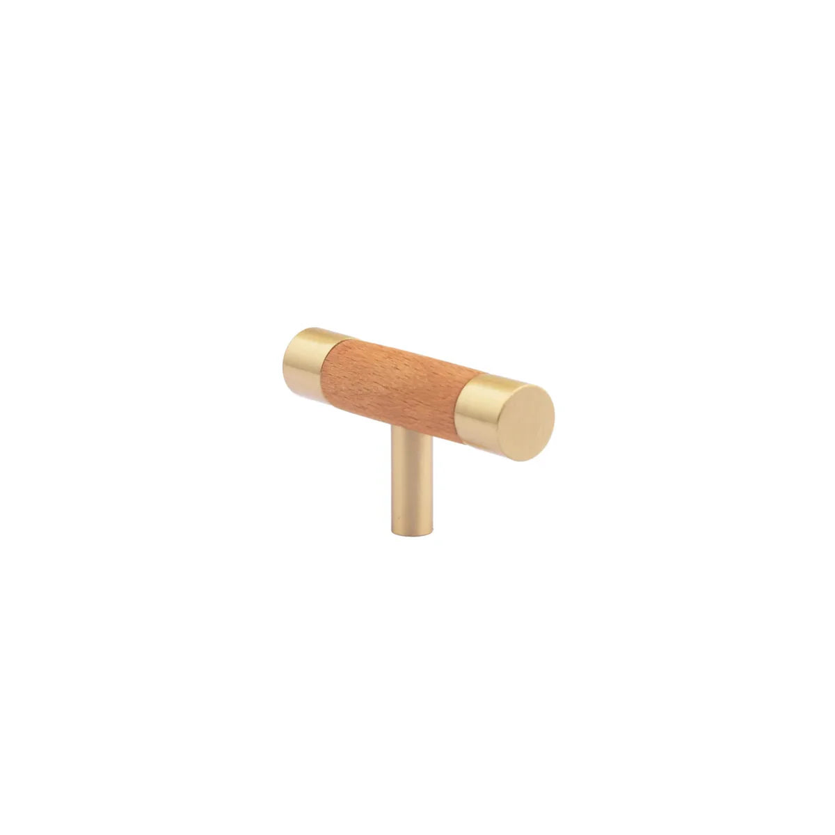 Image of Natural Wood & Brass T-Bar Handle Collection